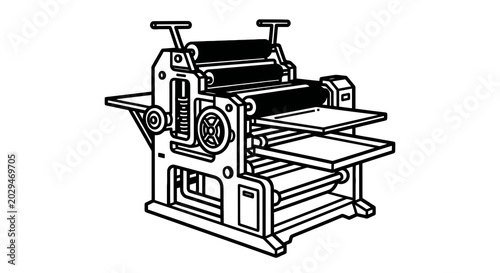 Photos Industrial printing machine equipment device.