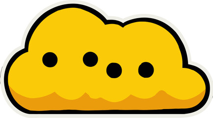 A cartoon-style illustration shows a fluffy, golden-yellow cloud with a white border