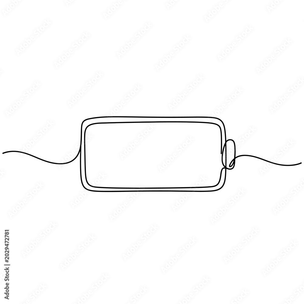 Obraz premium Continuous One Line Drawing of Battery Icon Power and Energy Concept Minimalist Vector Illustration