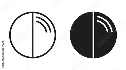 Foto Set of pill icons, flat vector illustration of medicine tablets with a split lin