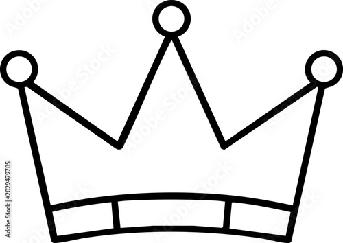 Tableau sur toile Royal king crown icon line art vector illustration for majesty and authority sym