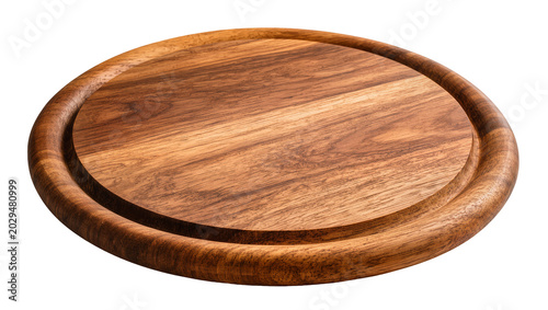 Canvas Print Round wooden cutting board with grooved edge