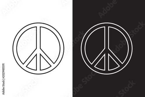 Tableau sur toile Clean peace symbol vector illustration set with outline style