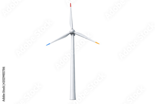 Modern Wind Turbine Generator Isolated on Transparent Background Representing Renewable Energy and Sustainable Power Production Concept