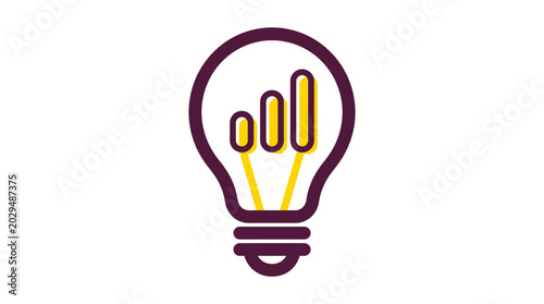 Innovative business idea and data insight lightbulb icon
