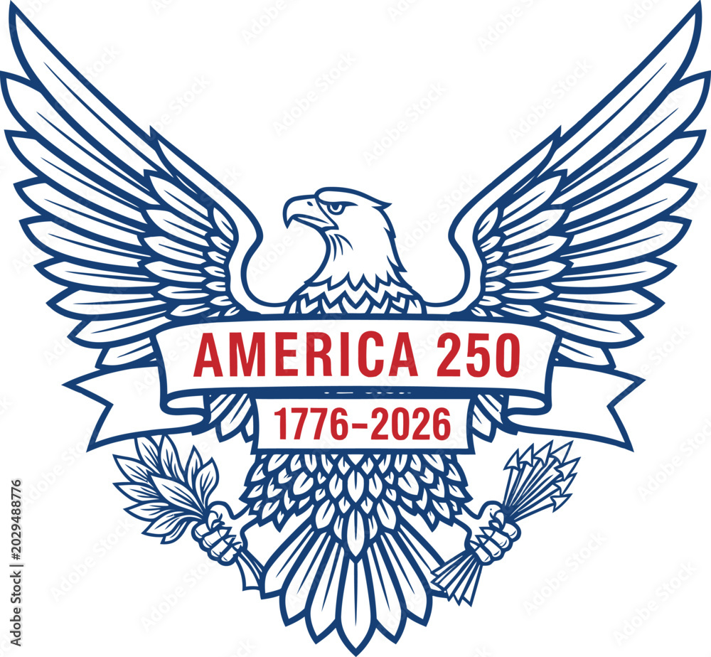 Fototapeta premium Celebrate 250 years of american independence 4th of july america 250 anniversary
