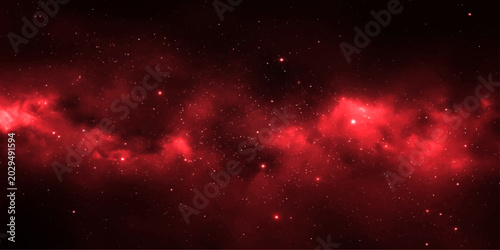 Canvastavla An abstract red and white space background filled with a bright cosmos nebula, g