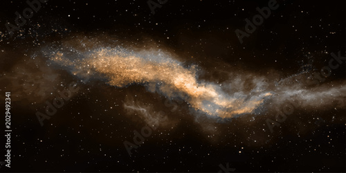 Cuadro en lienzo Starry space background with nebula and galaxies in deep blue dark universe nigh