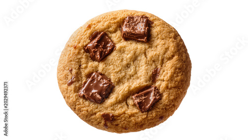 Foto Chocolate chip cookie with chunks of dark chocolate