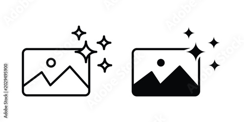 Billede på lærred Ai photo generate icon. symbol pictogram. UX UI icon