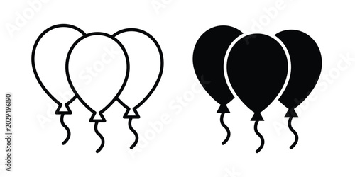 Cuadro en lienzo Balloons icon. symbol pictogram. UX UI icon