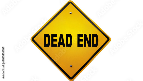 Fotografija Yellow diamond dead end street sign