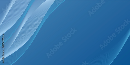 Tableau sur toile Blue waved lines design for brochure, flyer, poster