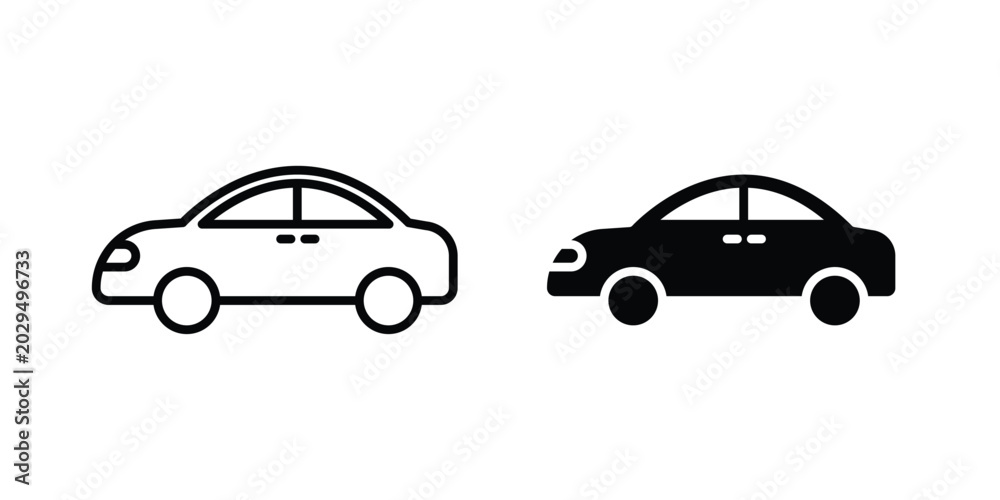 Fototapeta premium Car side view icon. symbol pictogram. UX UI icon