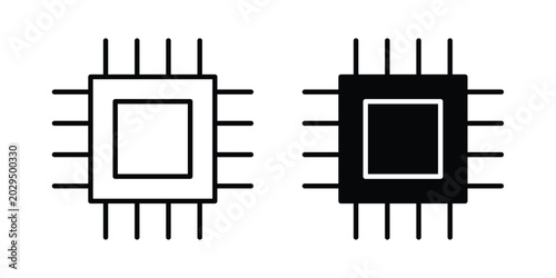 Foto Microprocessor icon. symbol pictogram. UX UI icon