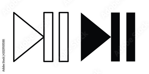 Foto Play pause icon. symbol pictogram. UX UI icon