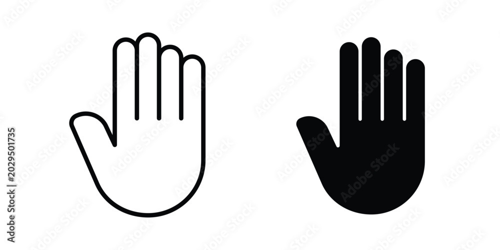 Fototapeta premium Raised hand icon. symbol pictogram. UX UI icon