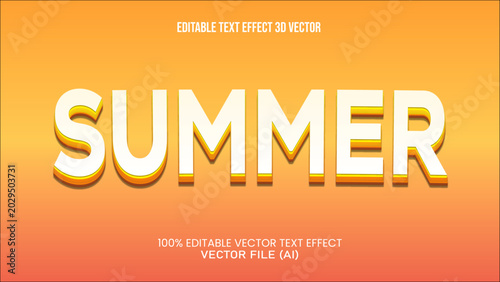 '' SUMMER '' TEXT EFFECT 3D VECTOR FOR ALL YOUR NEEDS