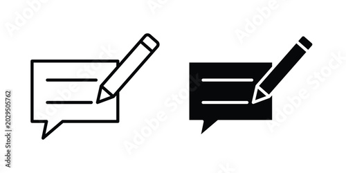 Foto Write comment icon. symbol pictogram. UX UI icon