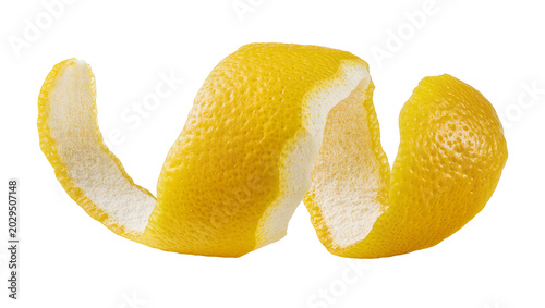 Photography Lemon peel spiral zest citrus fruit yellow