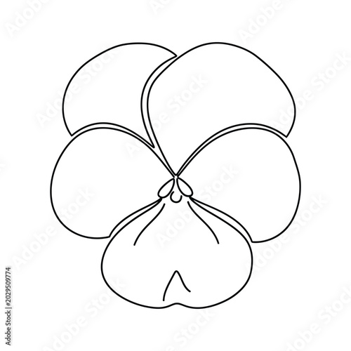 Canvastavla Pansy Flower Minimalist Line Art Floral Symbolism Business