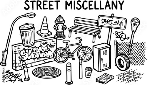 Photography Black and White Line Art Street Miscellany Collection