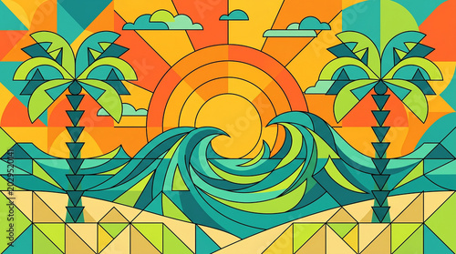 creative abstract summer background with multicolor