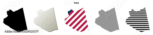 Foto Ivan (Arkansas) blank outline map