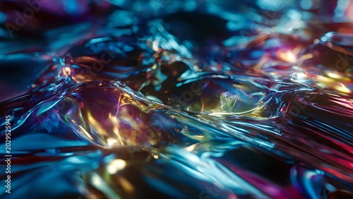 Fusion of liquid metal and iridescent plasma energy, glowing wisps of light trapped in chrome currents, fluid dynamics
