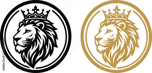 Premium Lion Head Logo Vector Design - Modern Minimalist King of Jungle Mascot and Corporate Branding Symbol