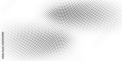Tableau sur toile Radial halftone pattern of dots expanding from the center, creating a spotlight effect on a white background