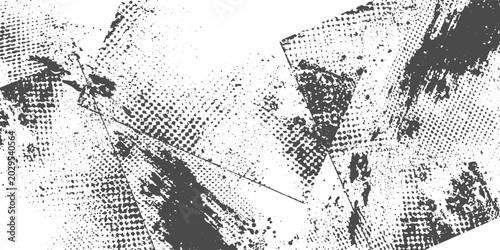 Photos Abstract Glitch Noise Texture with Destroyed Distress Effect and Screen Print Halftone Vector Design Elements