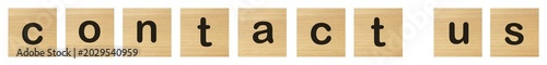 contact us words with wood blocks