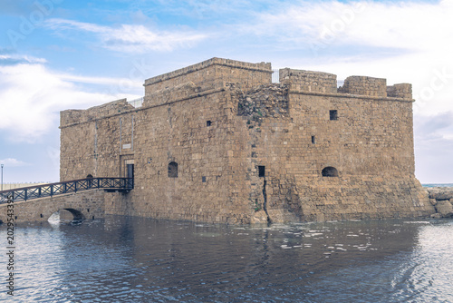 Ancient Paphos Castle with Stone Walls, Cyprus