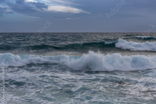 Dramatic Rough Waves in Paphos, Cyprus