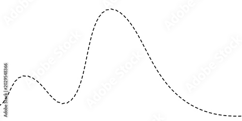 Tablou pe pânză Abstract representation of a fluctuating data graph with a peak, symbolizing gro