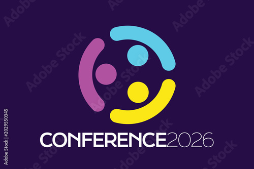 Minimalist Colorful Circle Conference 2026 Logo