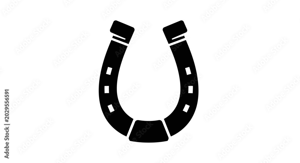 Naklejka premium Black metal horseshoe with nails.