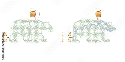 Bear Maze for kids activity 