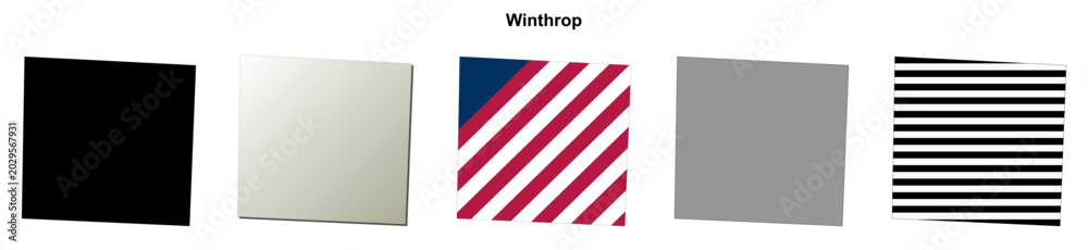 Fototapeta premium Winthrop (Arkansas) blank outline map