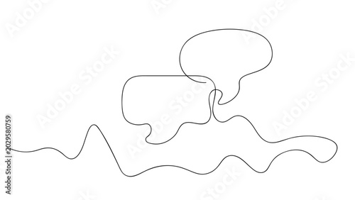 Continuous line drawing of speech bubbles Vector