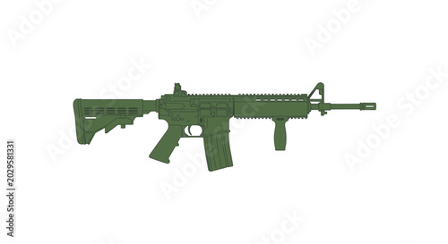 Tableau sur toile Assault Rifle Silhouette, Military Weapon Icon, Tactical Gun Outline