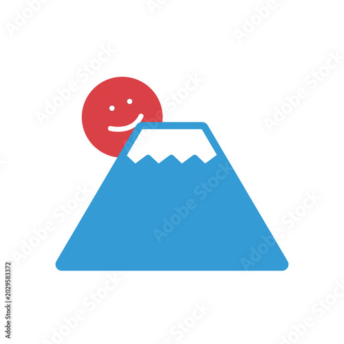 富士山のアイコン（主線なし）