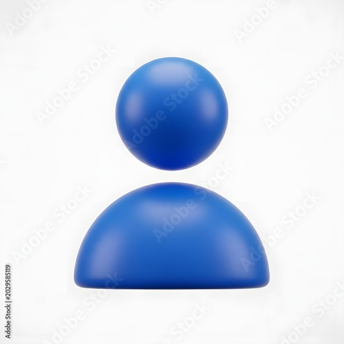 3d blue sphere and half sphere shapes on plain surface