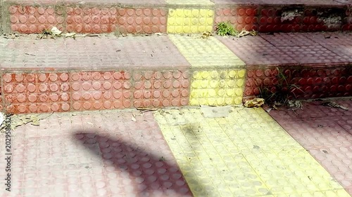 Outdoor Walking Stairs with Urban Architecture, Public Pathway, Concrete Steps, City Landscape and Modern Exterior Design Environment Scene
