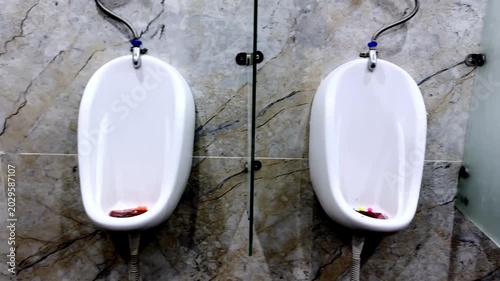 Standing Toilet for Men in Office Washroom, Modern Restroom Interior, Hygiene Facility, Sanitation Equipment and Corporate Bathroom Design