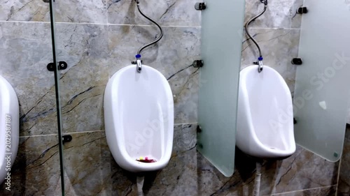 Standing Toilet for Men in Office Washroom, Modern Restroom Interior, Hygiene Facility, Sanitation Equipment and Corporate Bathroom Design