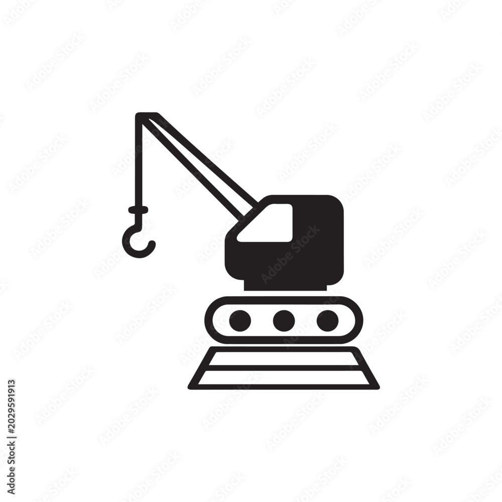 Fototapeta premium Mobile Construction Crane Silhouette