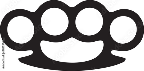 Bild auf Leinwand Brass Knuckles Silhouette Symbol