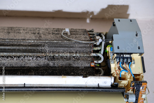 Air Conditioner Control Unit and Dirty Evaporator Coil Inspection